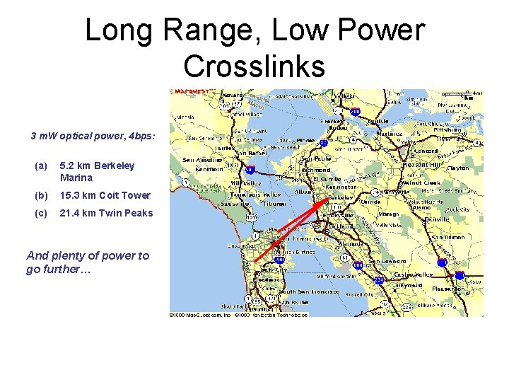 Long Range, Low Power Crosslinks 3 m. W optical power, 4 bps: (a) 5.