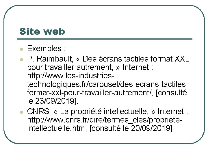 Site web Exemples : P. Raimbault, « Des écrans tactiles format XXL pour travailler