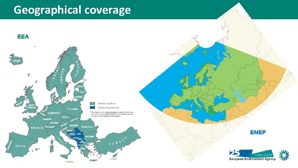 Geographical coverage EEA EMEP 