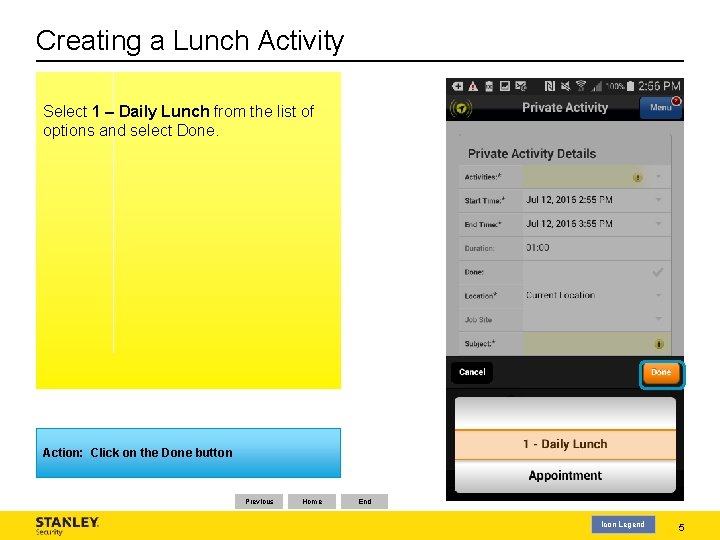 Creating a Lunch Activity Select 1 – Daily Lunch from the list of options