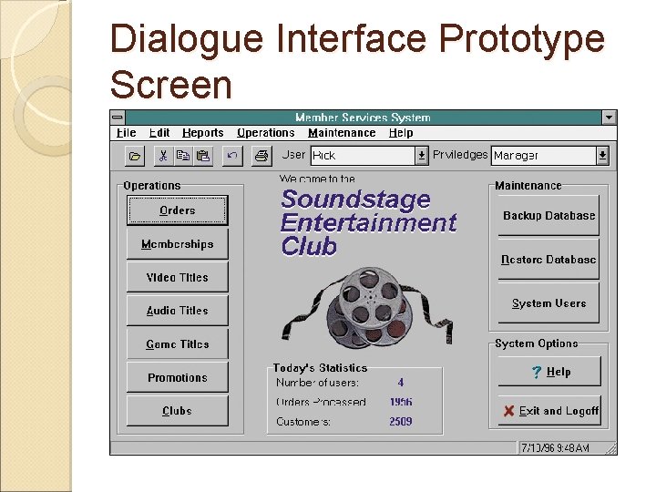 Dialogue Interface Prototype Screen Dialogue Interface Prototype Screen