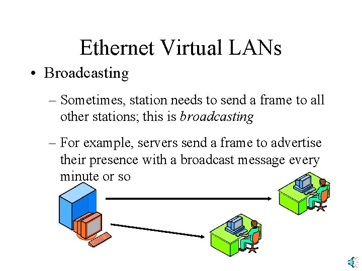 Ethernet Virtual LANs • Broadcasting – Sometimes, station needs to send a frame to