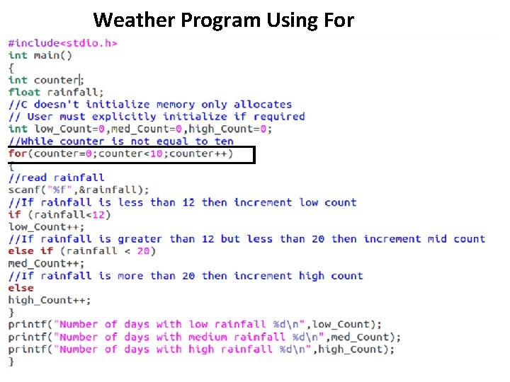 Weather Program Using For 