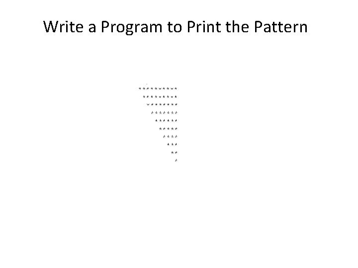 Write a Program to Print the Pattern 