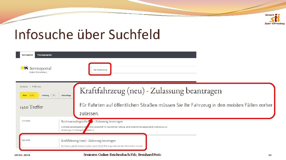 Infosuche über Suchfeld 20. 02. 2021 Senioren Online Reichenbach/Fils, Bernhard Peitz 22 