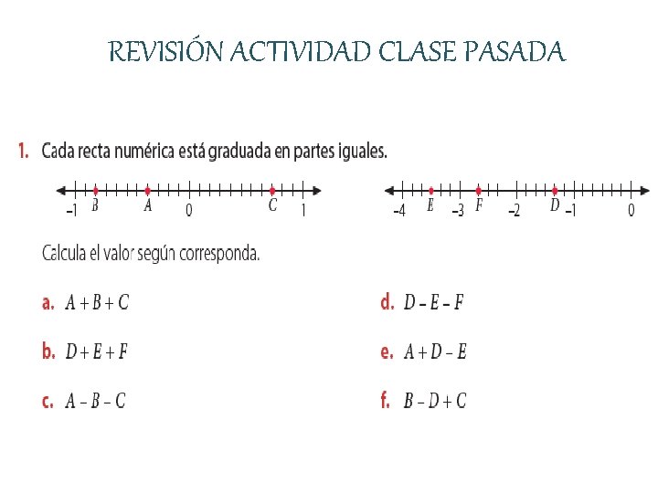 REVISIÓN ACTIVIDAD CLASE PASADA 