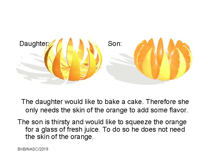 Daughter: Son: The daughter would like to bake a cake. Therefore she only needs