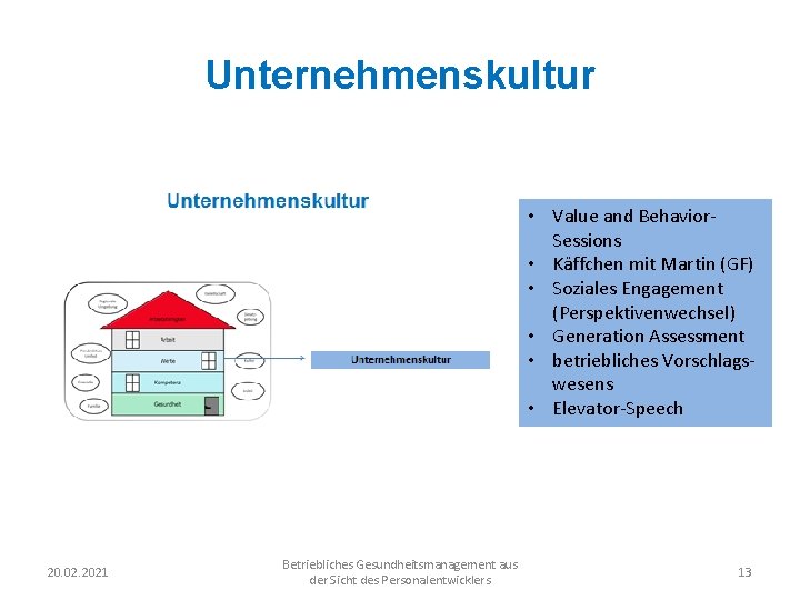 Unternehmenskultur • Value and Behavior. Sessions • Käffchen mit Martin (GF) • Soziales Engagement