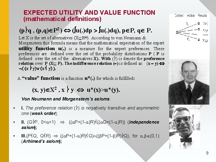 EXPECTED UTILITY AND VALUE FUNCTION (mathematical definitions) (p q , (p, q) P 2