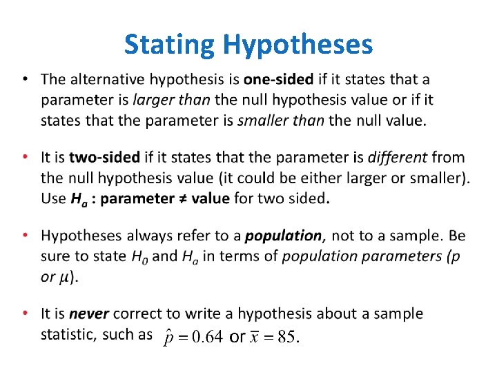 Stating Hypotheses 
