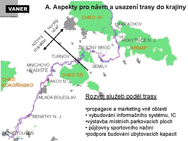 A. Aspekty pro návrh a usazení trasy do krajiny H re ors lié ký