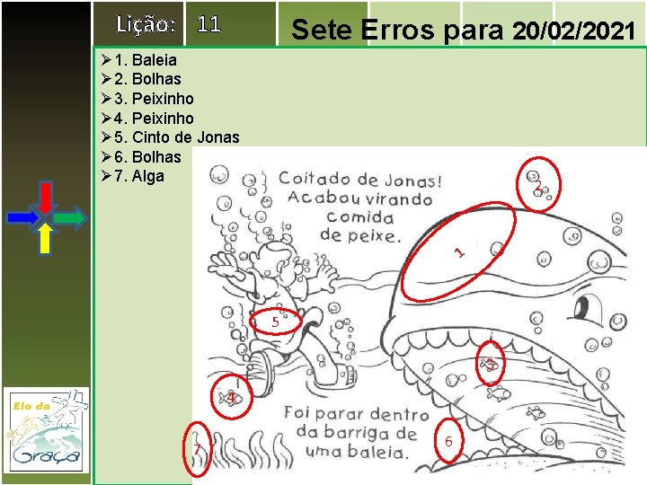 Lição: 11 Sete Erros para 20/02/2021 Ø 1. Baleia Ø 2. Bolhas Ø 3.