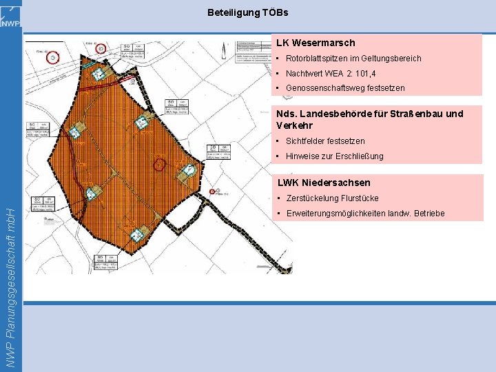 Beteiligung TÖBs LK Wesermarsch • Rotorblattspitzen im Geltungsbereich • Nachtwert WEA 2: 101, 4