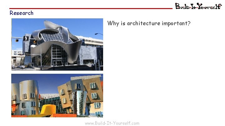 Research Why is architecture important? www. Build-It-Yourself. com 
