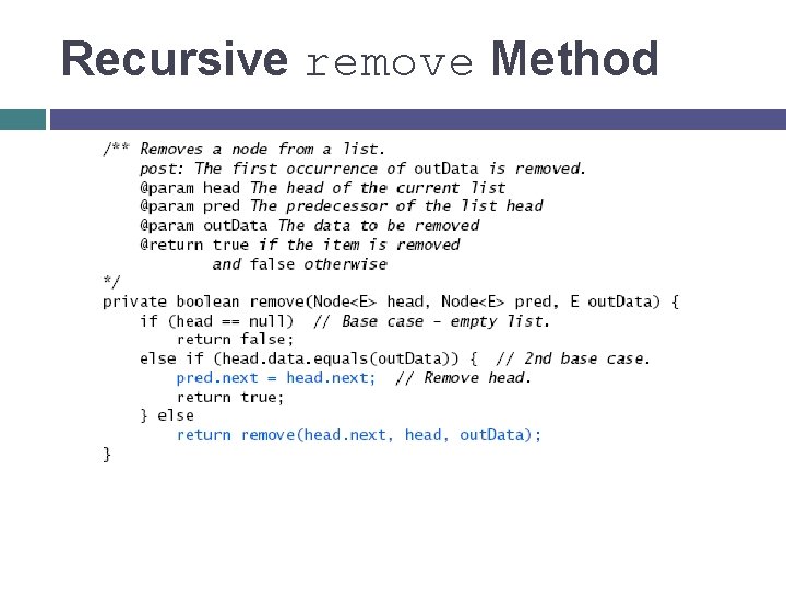 Recursive remove Method 