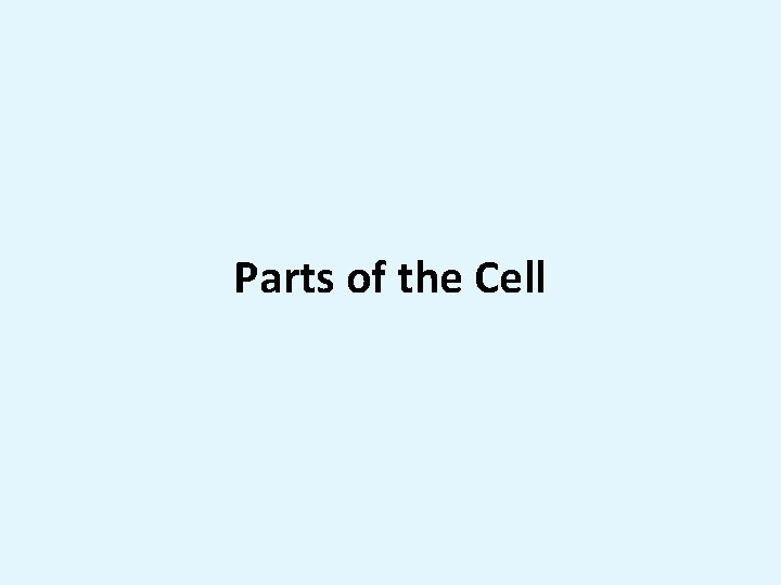 Parts of the Cell 