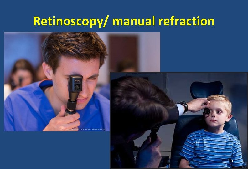 Retinoscopy/ manual refraction 34 