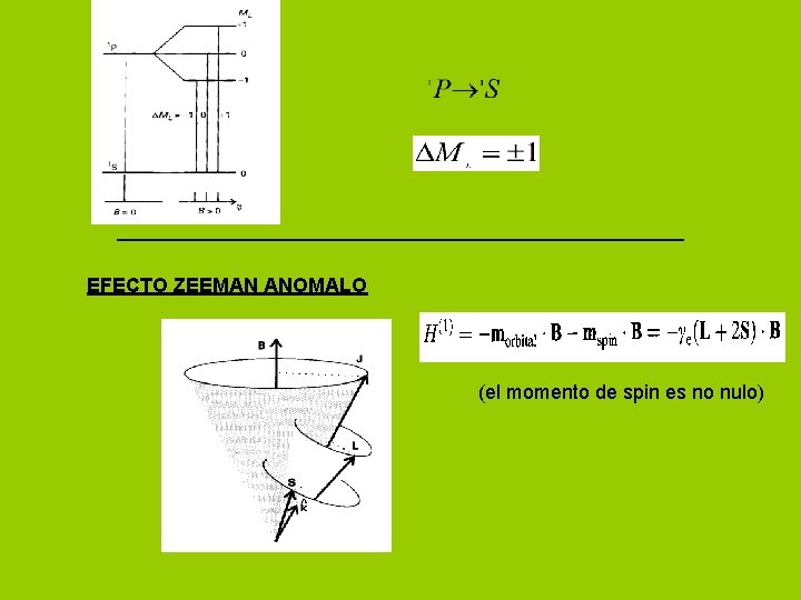 __________________________ EFECTO ZEEMAN ANOMALO (el momento de spin es no nulo) 