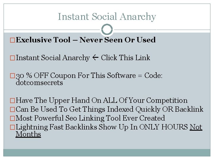 Instant Social Anarchy �Exclusive Tool – Never Seen Or Used �Instant Social Anarchy Click