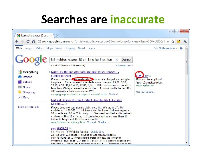 Searches are inaccurate 