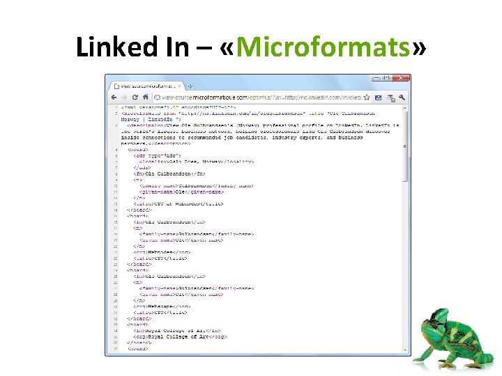 Linked In – «Microformats» 