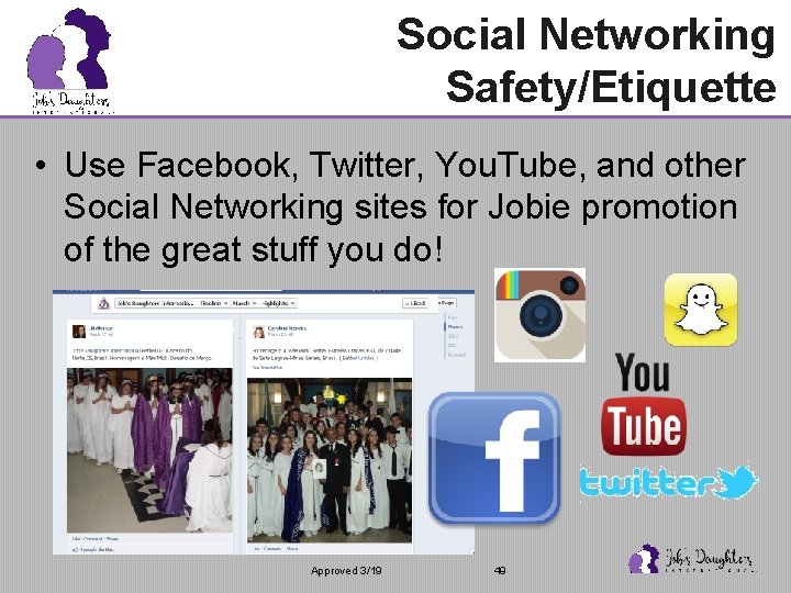 Social Networking Safety/Etiquette • Use Facebook, Twitter, You. Tube, and other Social Networking sites