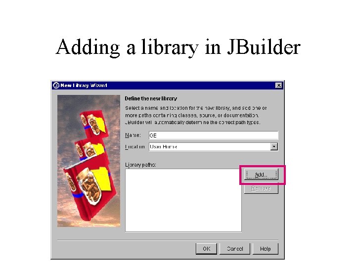 Adding a library in JBuilder 