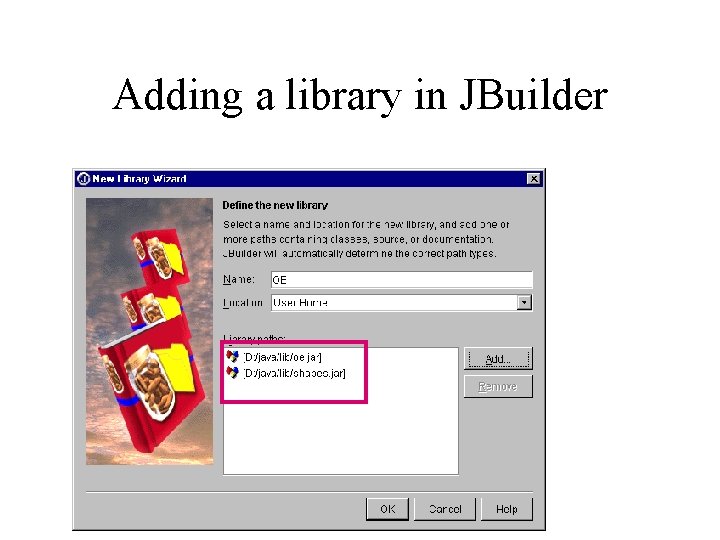 Adding a library in JBuilder 