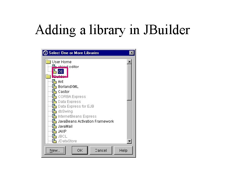 Adding a library in JBuilder 