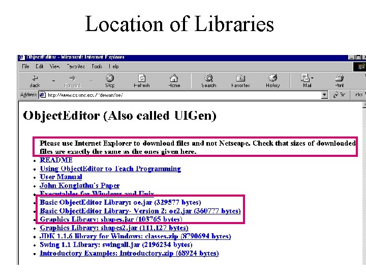 Location of Libraries 