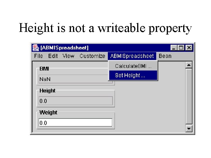 Height is not a writeable property 