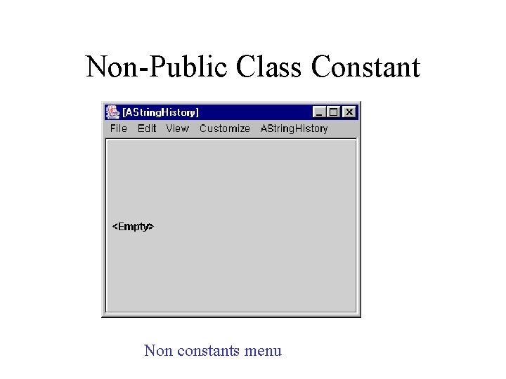 Non-Public Class Constant Non constants menu 