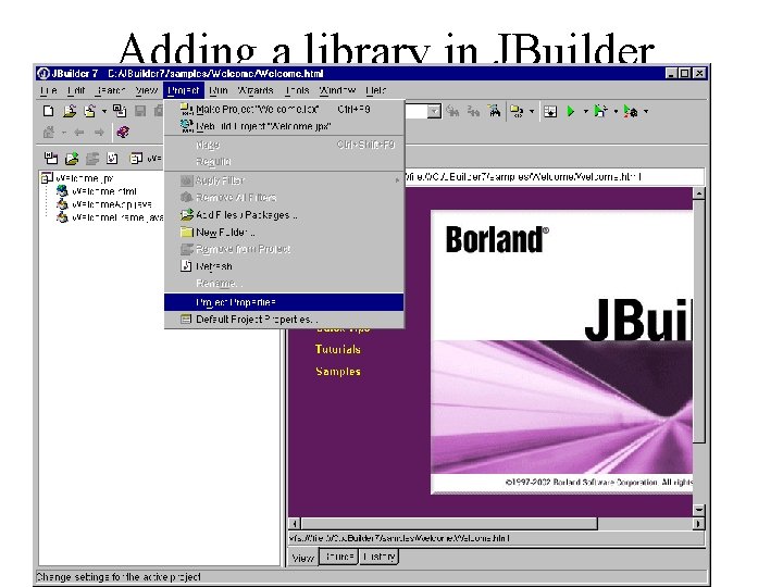 Adding a library in JBuilder 