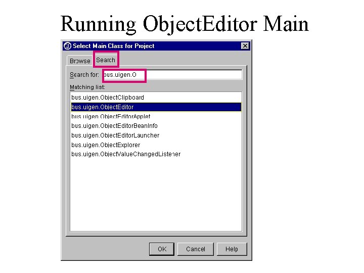 Running Object. Editor Main 