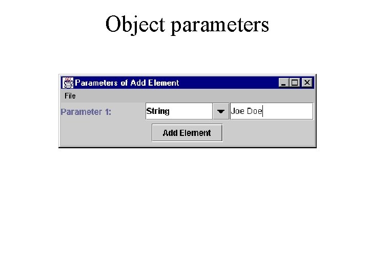 Object parameters 