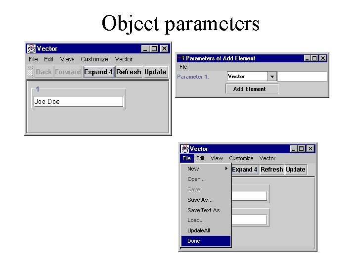 Object parameters 