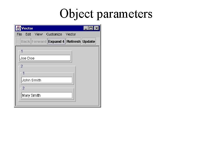 Object parameters 