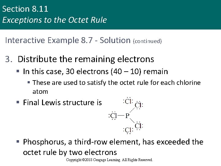 Section 8. 11 Exceptions to the Octet Rule Interactive Example 8. 7 - Solution