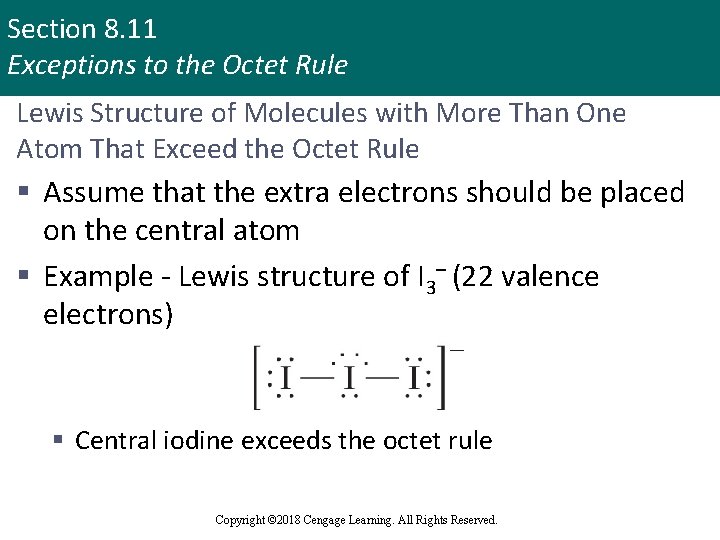 Section 8. 11 Exceptions to the Octet Rule Lewis Structure of Molecules with More