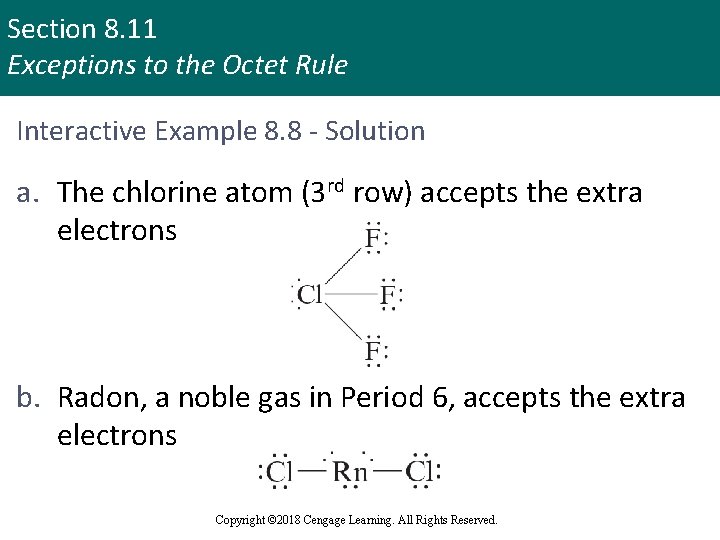 Section 8. 11 Exceptions to the Octet Rule Interactive Example 8. 8 - Solution