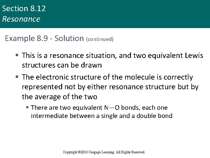 Section 8. 12 Resonance Example 8. 9 - Solution (continued) § This is a
