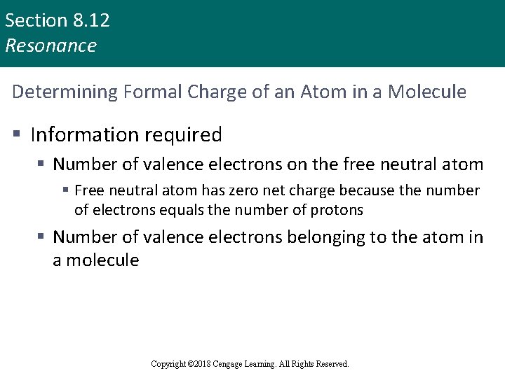 Section 8. 12 Resonance Determining Formal Charge of an Atom in a Molecule §