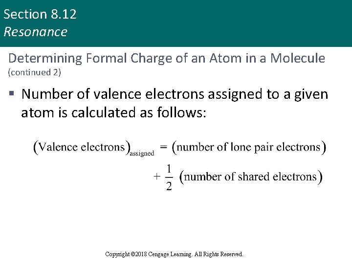 Section 8. 12 Resonance Determining Formal Charge of an Atom in a Molecule (continued