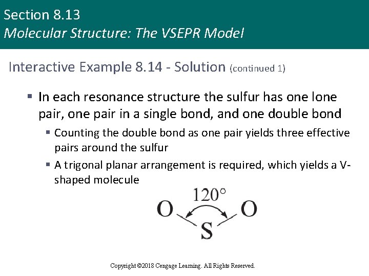 Section 8. 13 Molecular Structure: The VSEPR Model Interactive Example 8. 14 - Solution