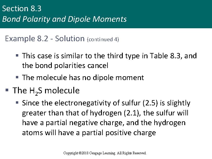 Section 8. 3 Bond Polarity and Dipole Moments Example 8. 2 - Solution (continued