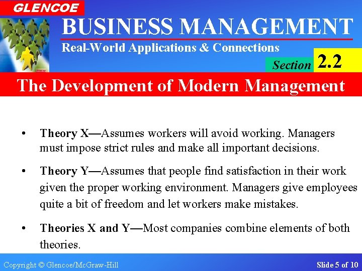 GLENCOE BUSINESS MANAGEMENT Real-World Applications & Connections Section 2. 2 The Development of Modern