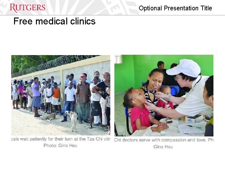 Optional Presentation Title Free medical clinics 