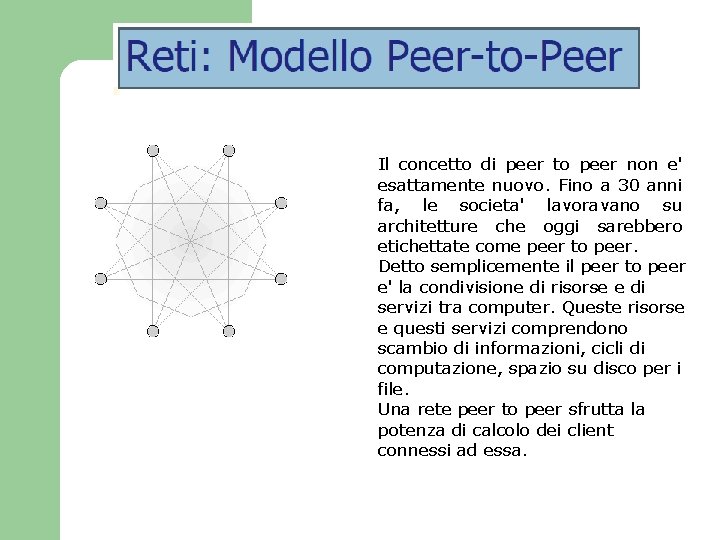 Il concetto di peer to peer non e' esattamente nuovo. Fino a 30 anni