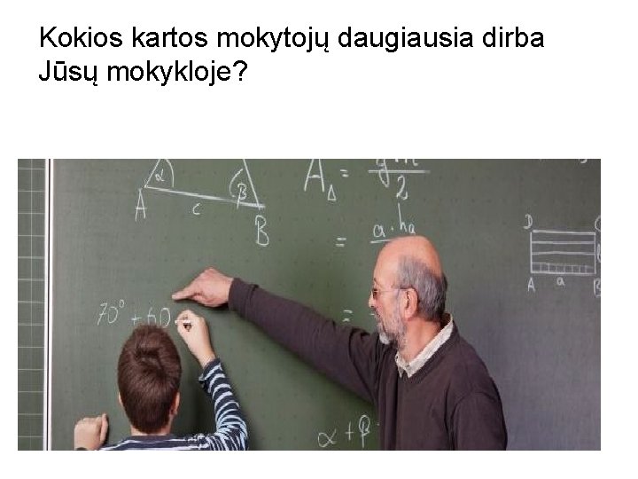 Kokios kartos mokytojų daugiausia dirba Jūsų mokykloje? 