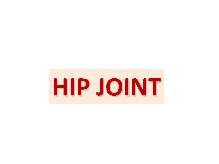 HIP JOINT HIP JOINT